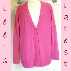Coldwater Creek Pink Cardigan Sweater Silk Blend S